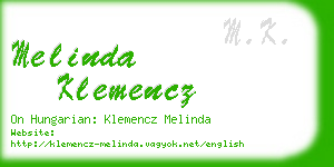 melinda klemencz business card